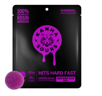 KANHA | Sour Berry Bliss | Rosin Sours | Indica | 100mg THC | 10-pack